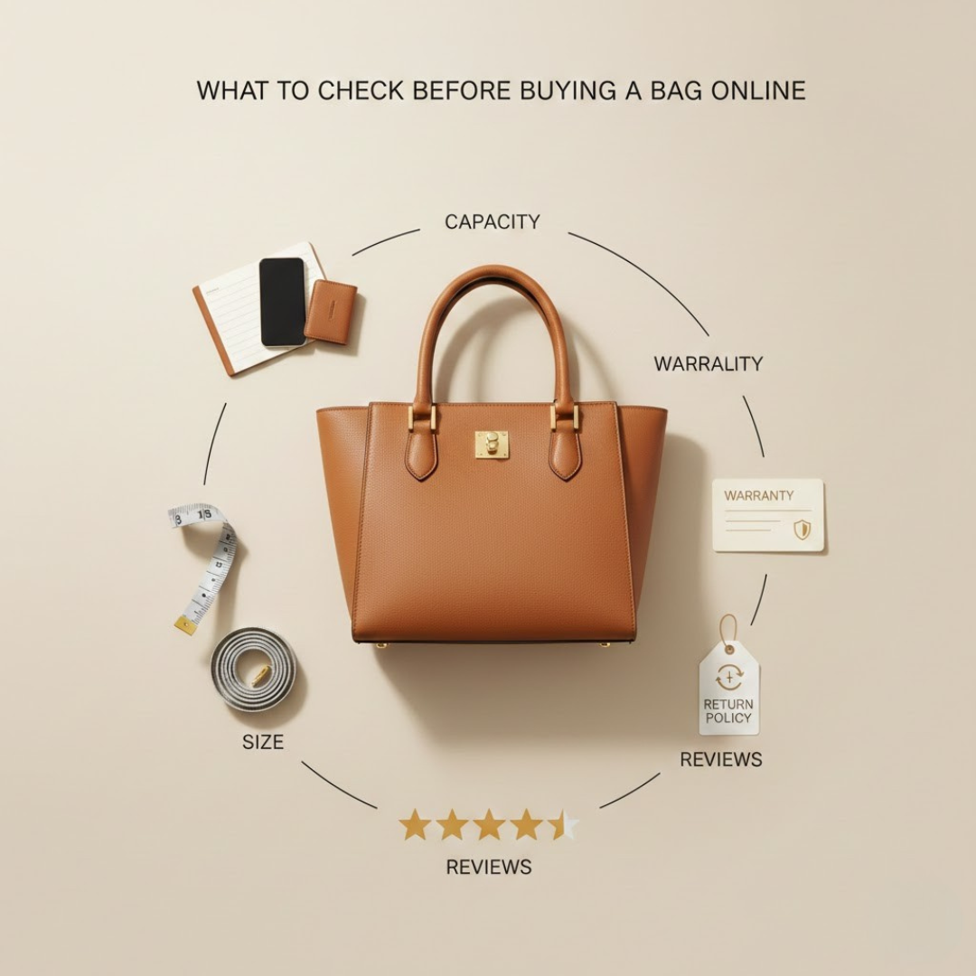 What to Check Before Buying a Bag Online — Size, Capacity, Warranty, Return Policy, Reviews