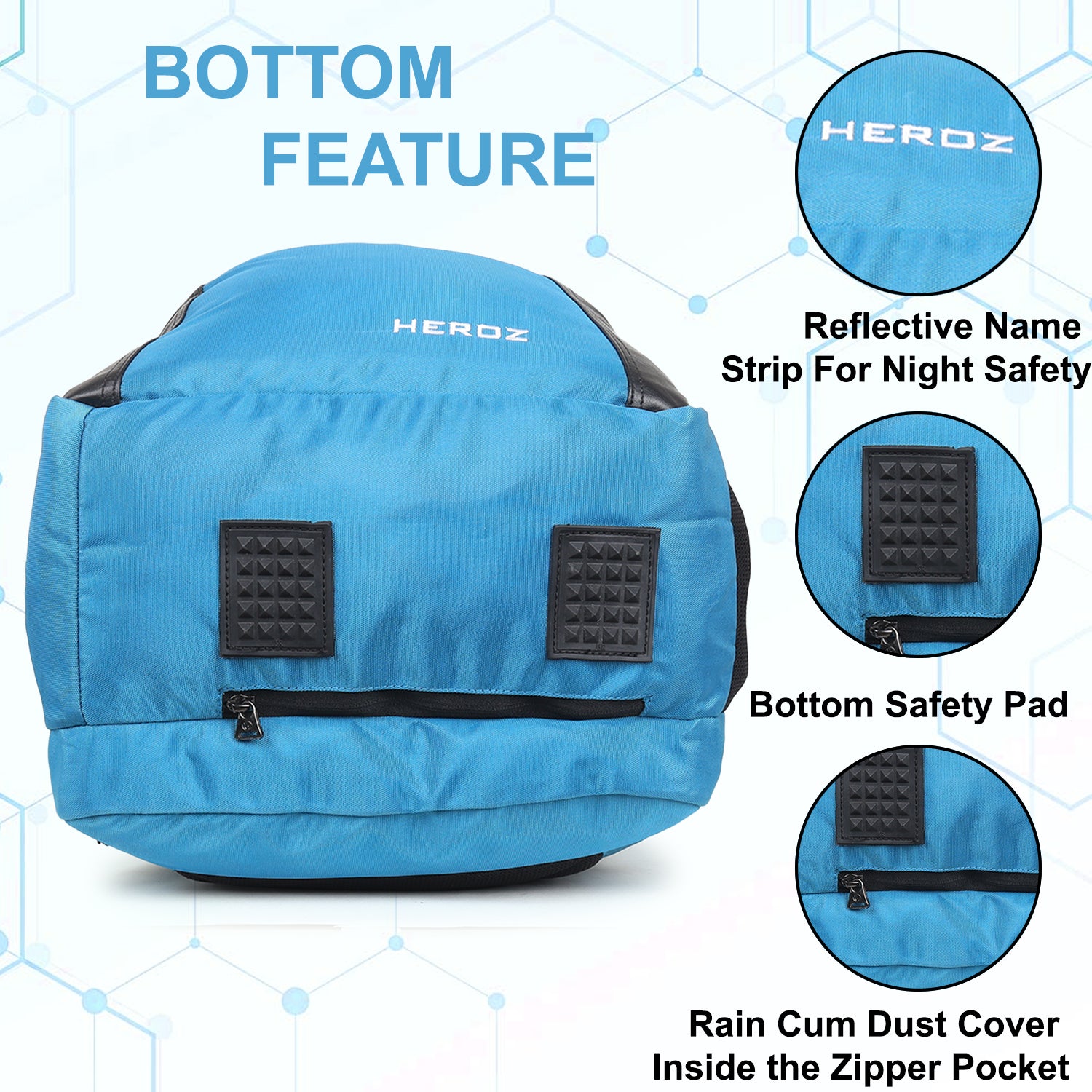 0 liter college and office backpack fits 17 inch laptop black air force blue