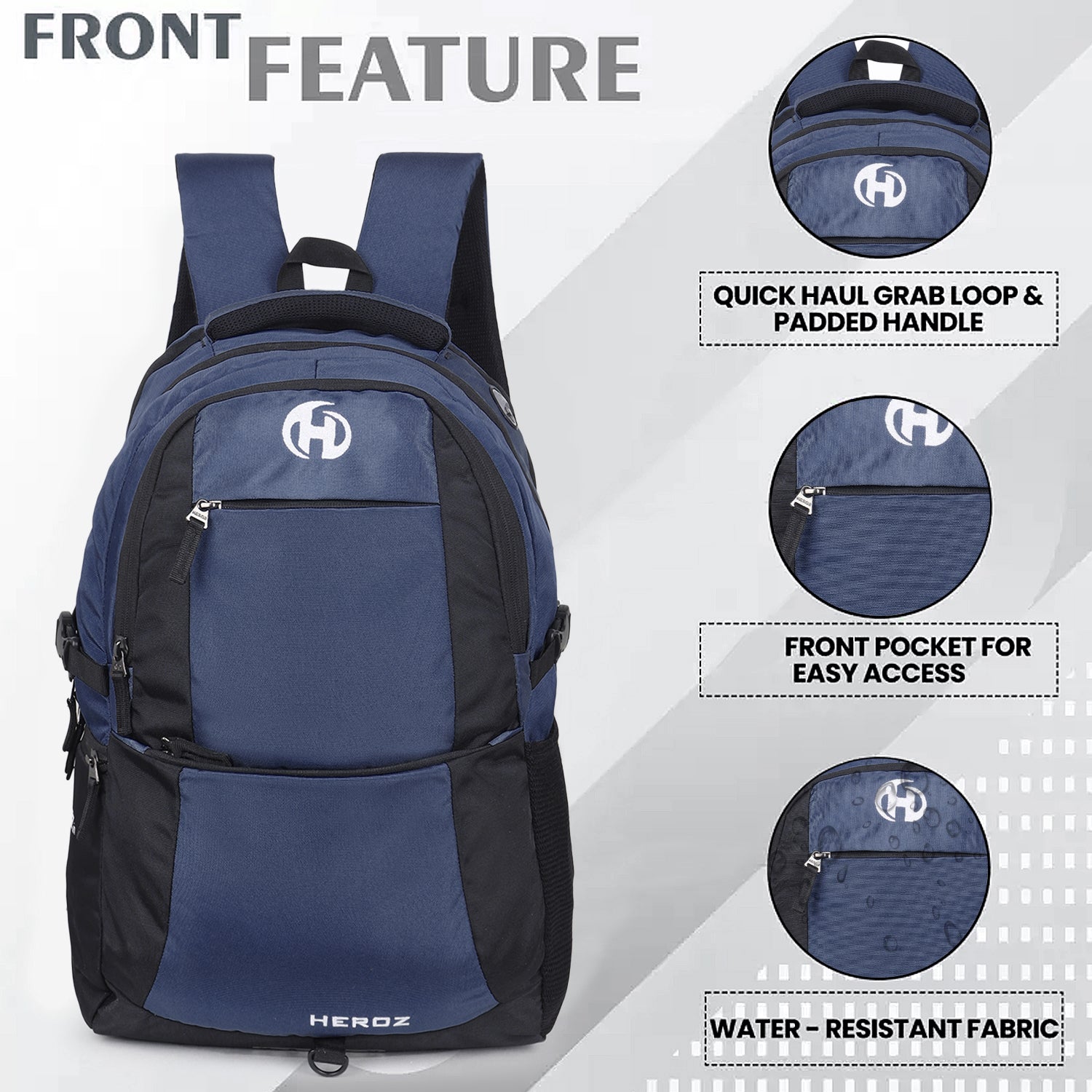 40L laptop backpack with organizer compartments and padded 17 inch laptop sleeve