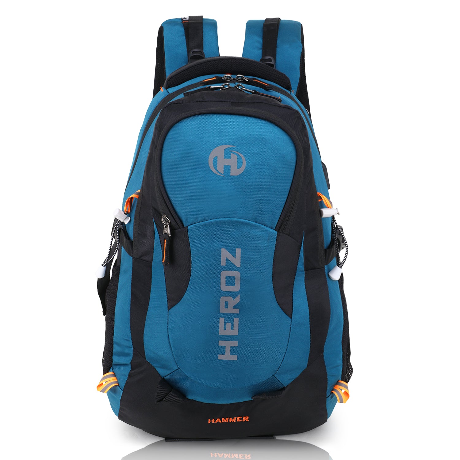 HEROZ Hammer Unisex Nylon 40 L Travel Laptop Backpack Water Resistant Slim Durable Fits Up to 17.3 Inch Laptop Notebook (Black & A. Blue)