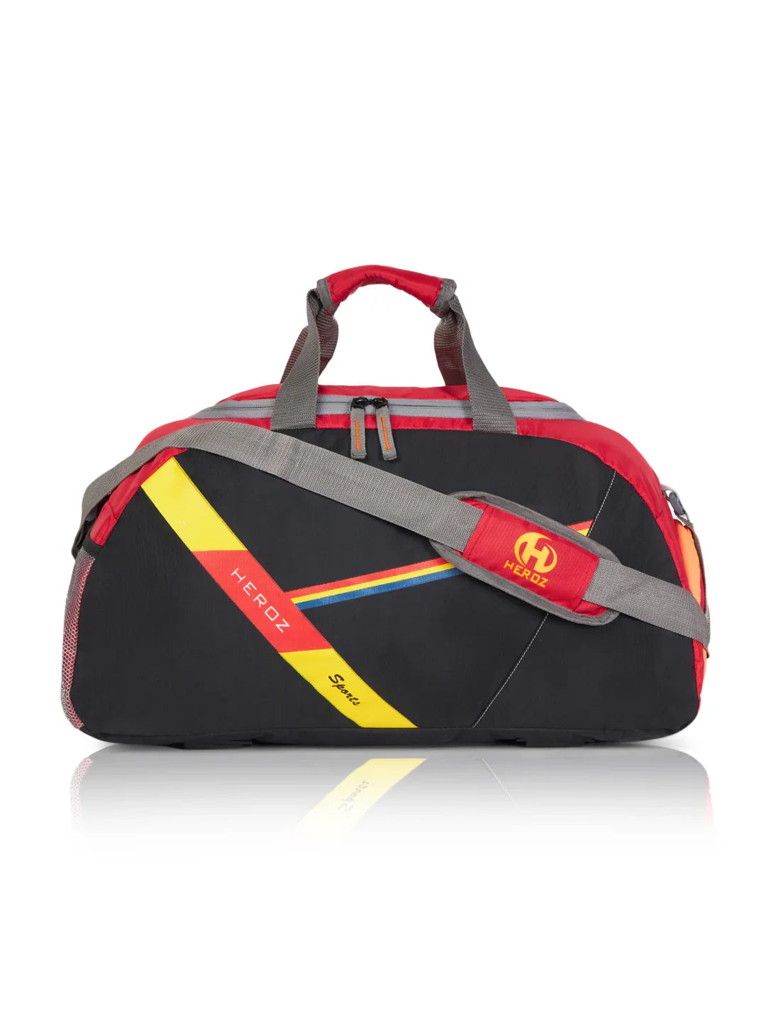 HEROZ Durable Travel Duffel Bag for Gym, Sports & Weekend Trips | Spacious, Lightweight & Water-Resistant (Red & Black) - HEROZ