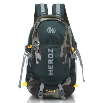 HEROZ Hammer 45 L Travel Laptop Backpack for Men – Fits up to 17.3 Inch (Mehndi Green & Jungle) - HEROZ