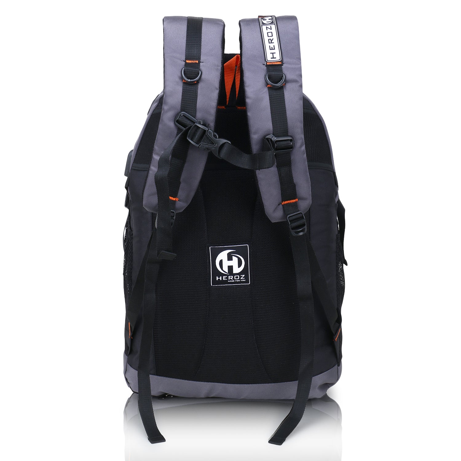 HEROZ Hammer Unisex Nylon 35 L Travel Laptop Backpack Water Resistant Slim Durable Fits Up to 17.3 Inch Laptop Notebook (Black & Grey) - HEROZ