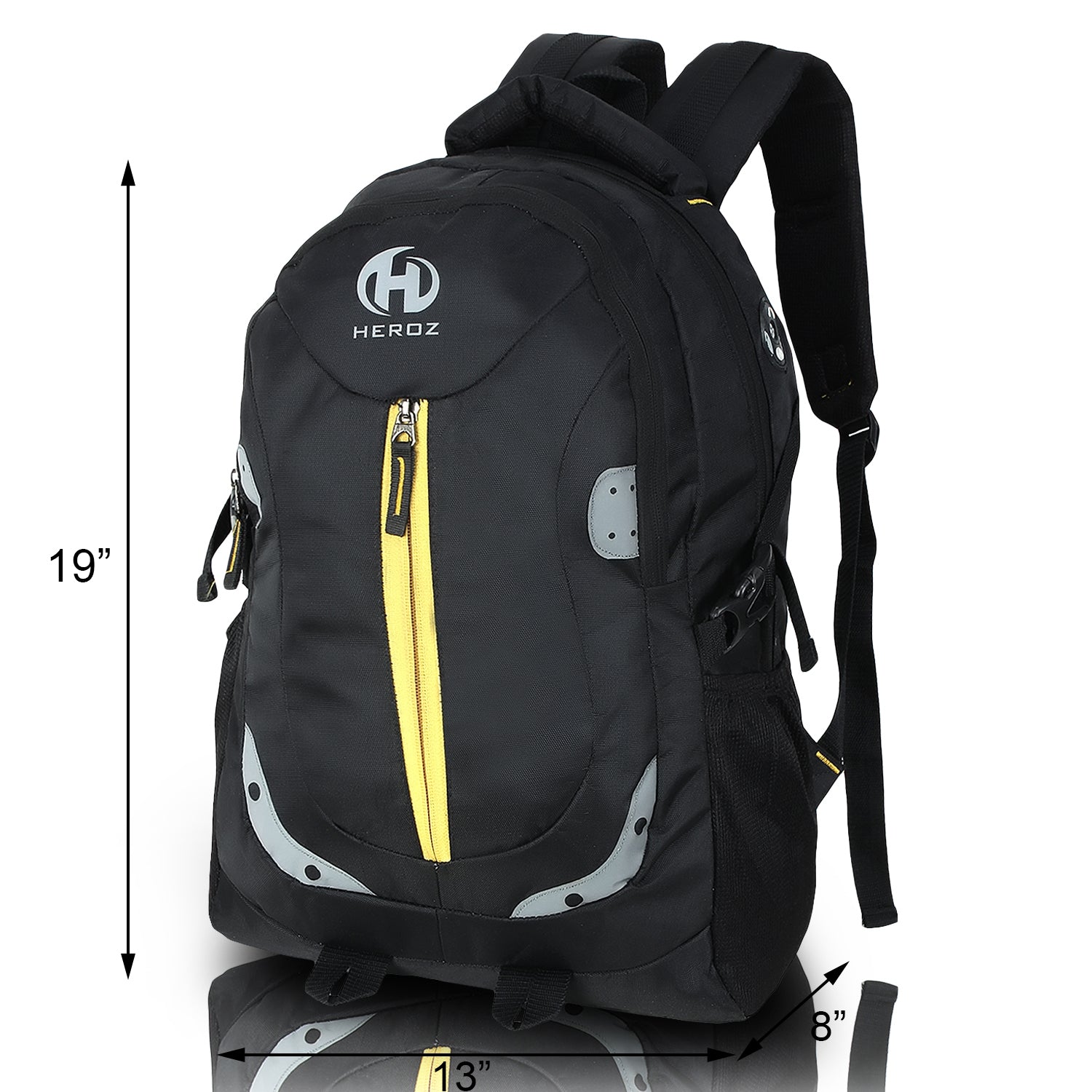 HEROZ Harbour Unisex Nylon 28 L Travel Laptop Backpack Water Resistant Slim Durable Fits Up to 15.6 Inch Laptop Notebook  (Black) - HEROZ