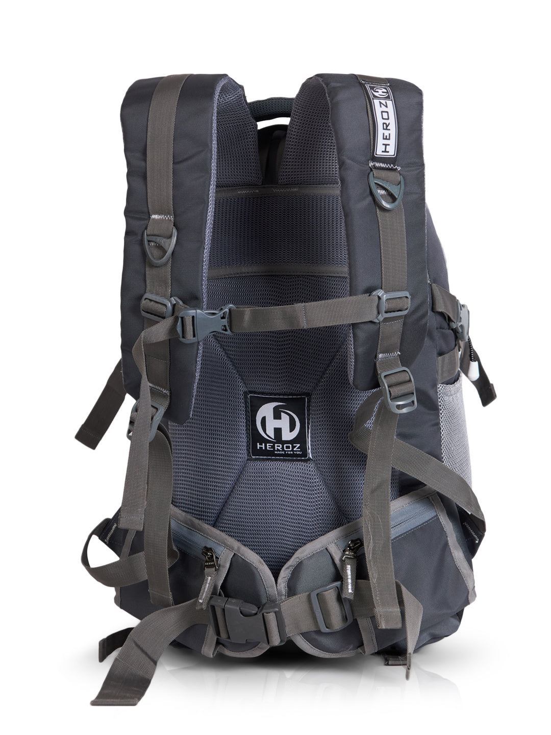 HEROZ Harrow 45L Travel Laptop Backpack for Men & Women, Slim Durable College & School Backpack – Fits Up to 17-Inch Laptop (Grey & Black) - HEROZ