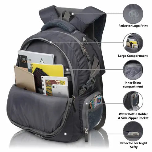Anti Theft Laptop Backpack 15.6 Inch Waterproof Office Travel Backpack with USB Charging Port, Unisex Business School Bag (Grey)