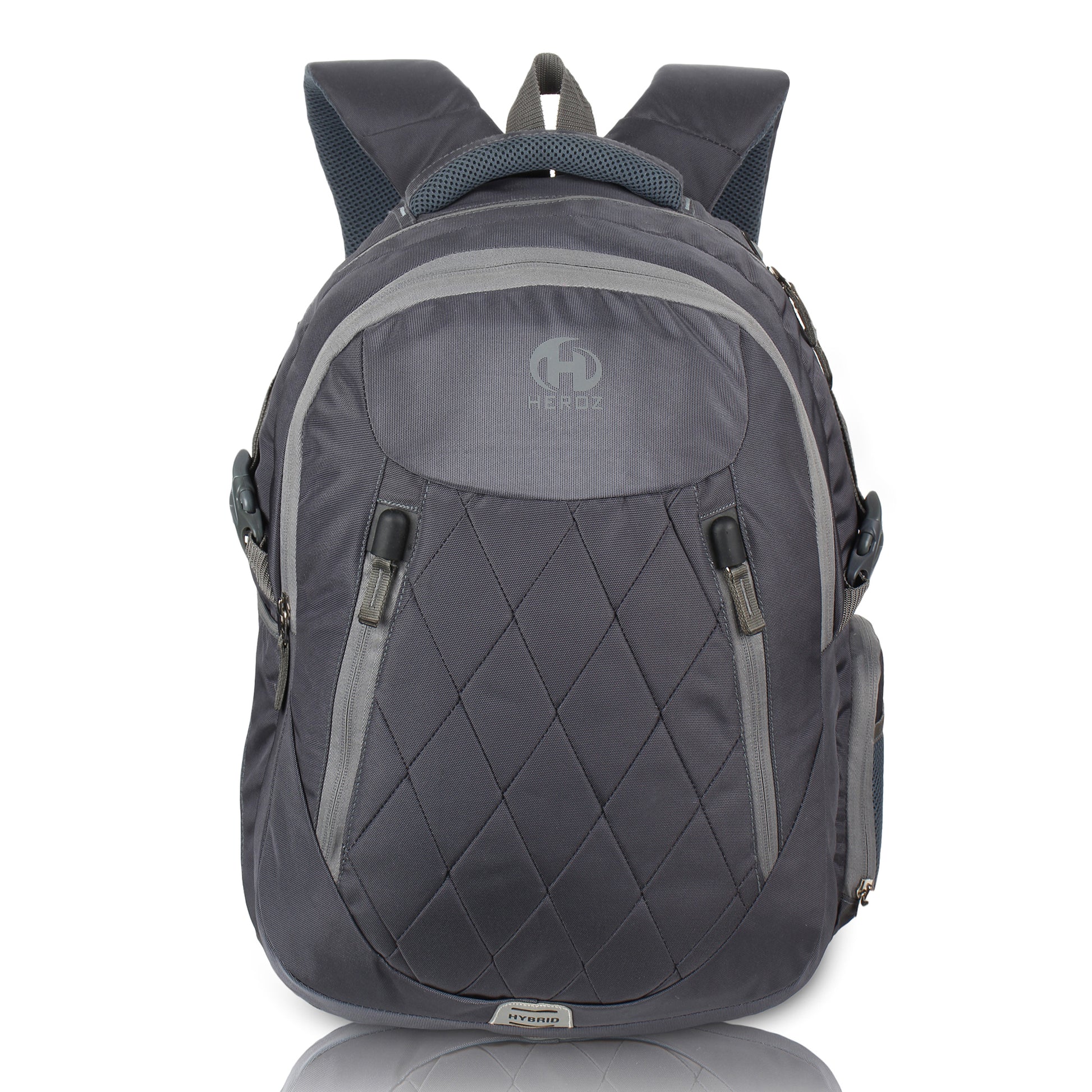 HEROZ Hybrid Laptop Backpack, Unisex Anti-Theft Travel Backpack, Business School Bookbag with USB Charging Port for Men & Women Fit for 15.6 Inches Laptop (Grey) - HEROZ