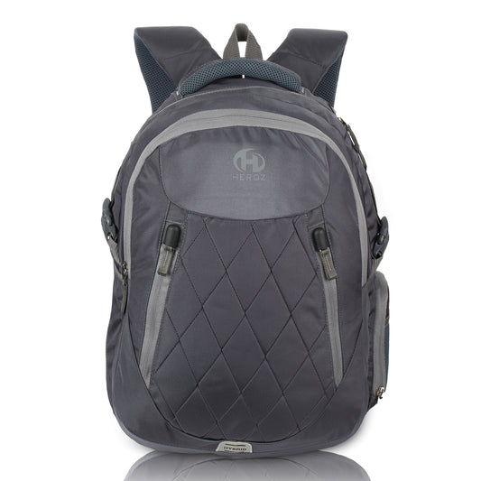 HEROZ Hybrid Laptop Backpack, Unisex Anti-Theft Travel Backpack, Business School Bookbag with USB Charging Port for Men & Women Fit for 15.6 Inches Laptop (Grey) - HEROZ