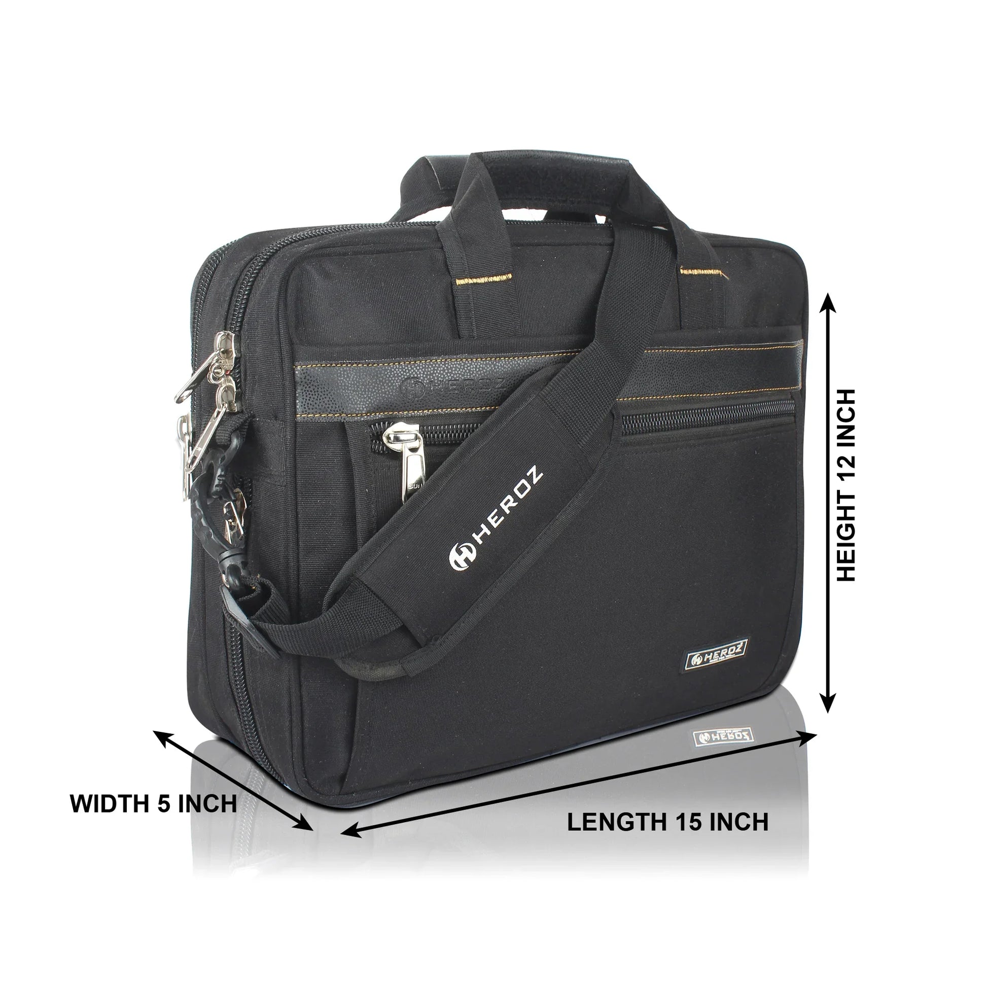 HEROZ Marquis 28-L Polyester Unisex Laptop Messenger Bag for Men & Women, Office & Business Use (Black) - HEROZ