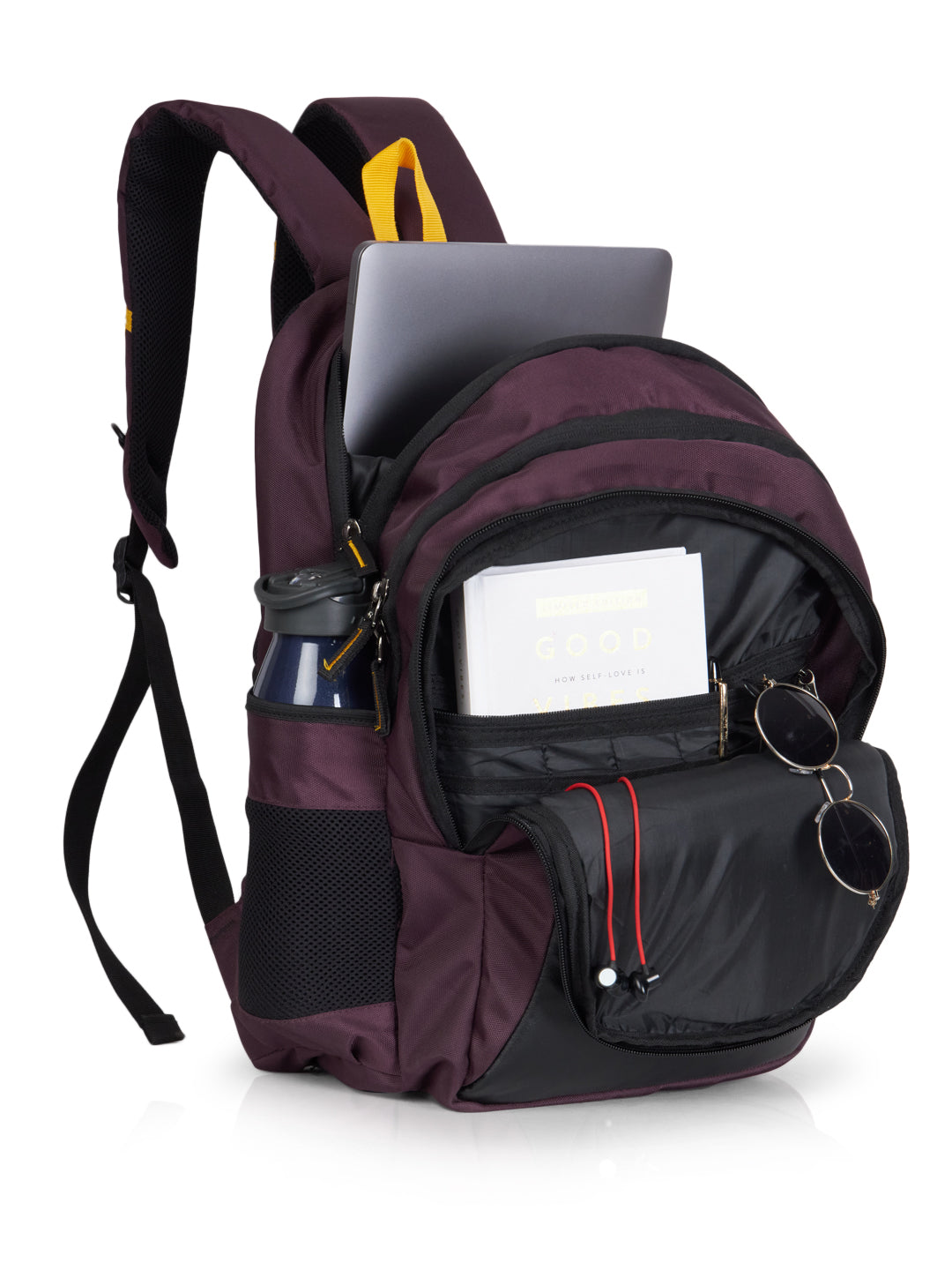 Backpack with laptop compartment on a white background