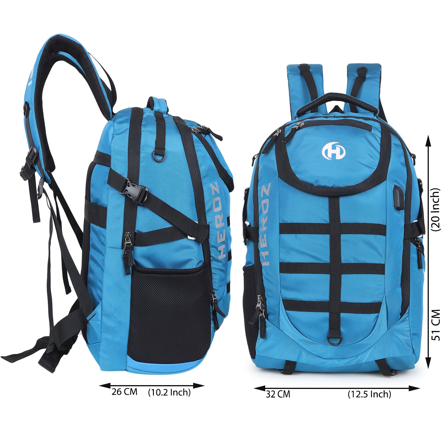 HEROZ Wild SLR/DSLR Camera Backpack with Anti-Theft Laptop Compartment up to 17-Inch, Tripod Holder, Fits 18-135 / 70-200 / 85 F1.8 Lenses, Battery & Card Slots (Airforce Blue) - HEROZ