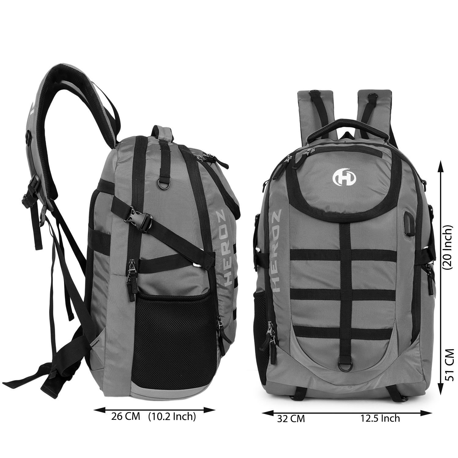 HEROZ Wild SLR/DSLR Camera Backpack with Anti-Theft Laptop Compartment up to 17-Inch, Tripod Holder, Fits 18-135 / 70-200 / 85 F1.8 Lenses, Battery & Card Slots (Grey) - HEROZ