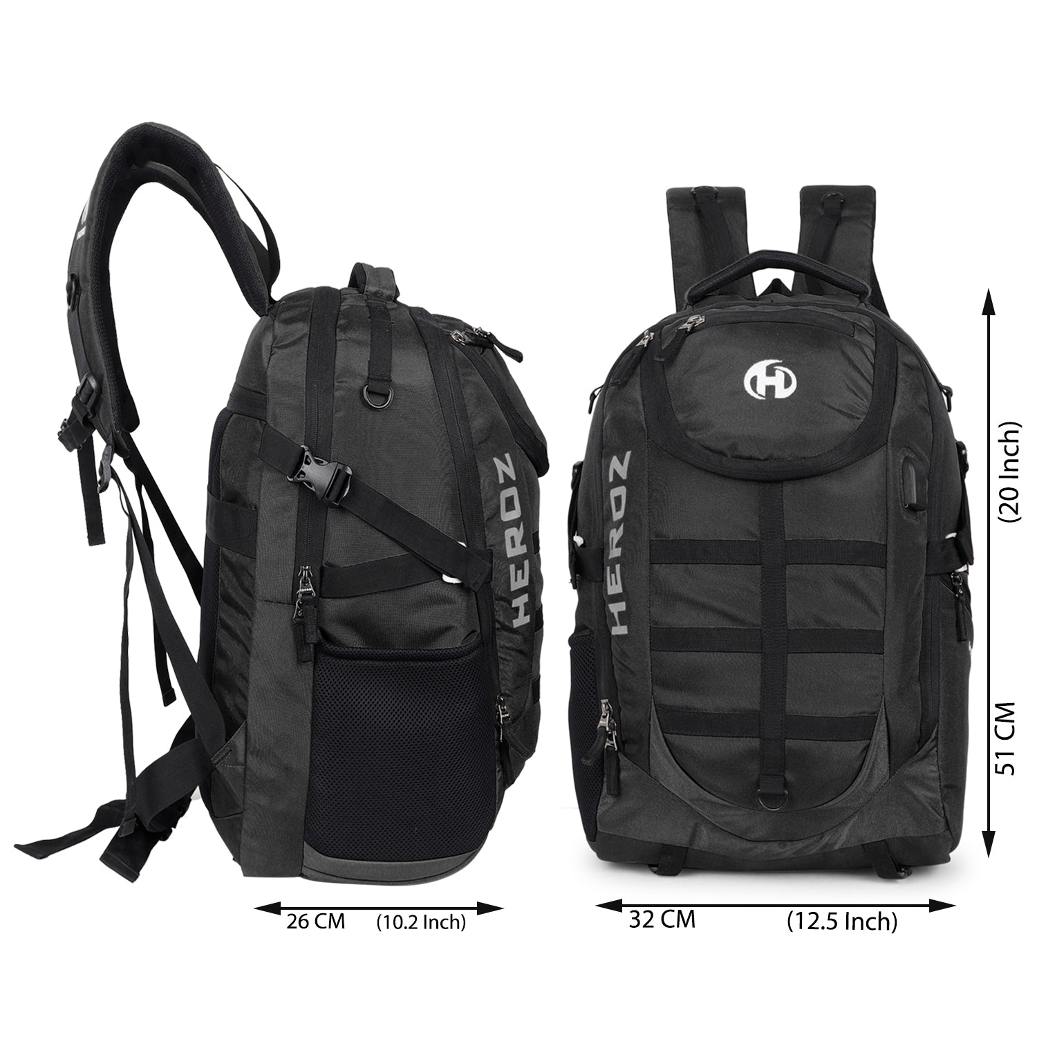 HEROZ Wild SLR/DSLR Camera Backpacks with Anti Theft Laptop Compartment upto 17-inch Tripod Holder|Suitable for 18-135/70-200/85-F1 8 Lenses Battery Charger Card Slot (Black) - HEROZ