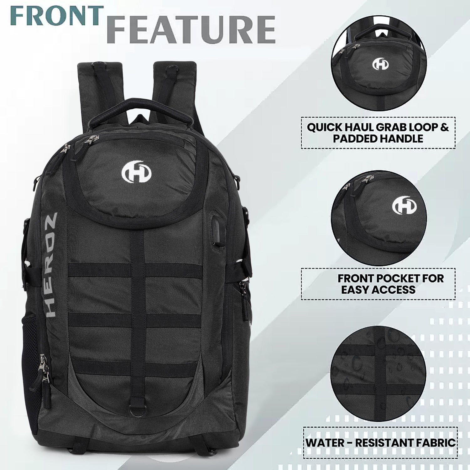 HEROZ Wild SLR/DSLR Camera Backpacks with Anti Theft Laptop Compartment upto 17-inch Tripod Holder|Suitable for 18-135/70-200/85-F1 8 Lenses Battery Charger Card Slot (Black) - HEROZ
