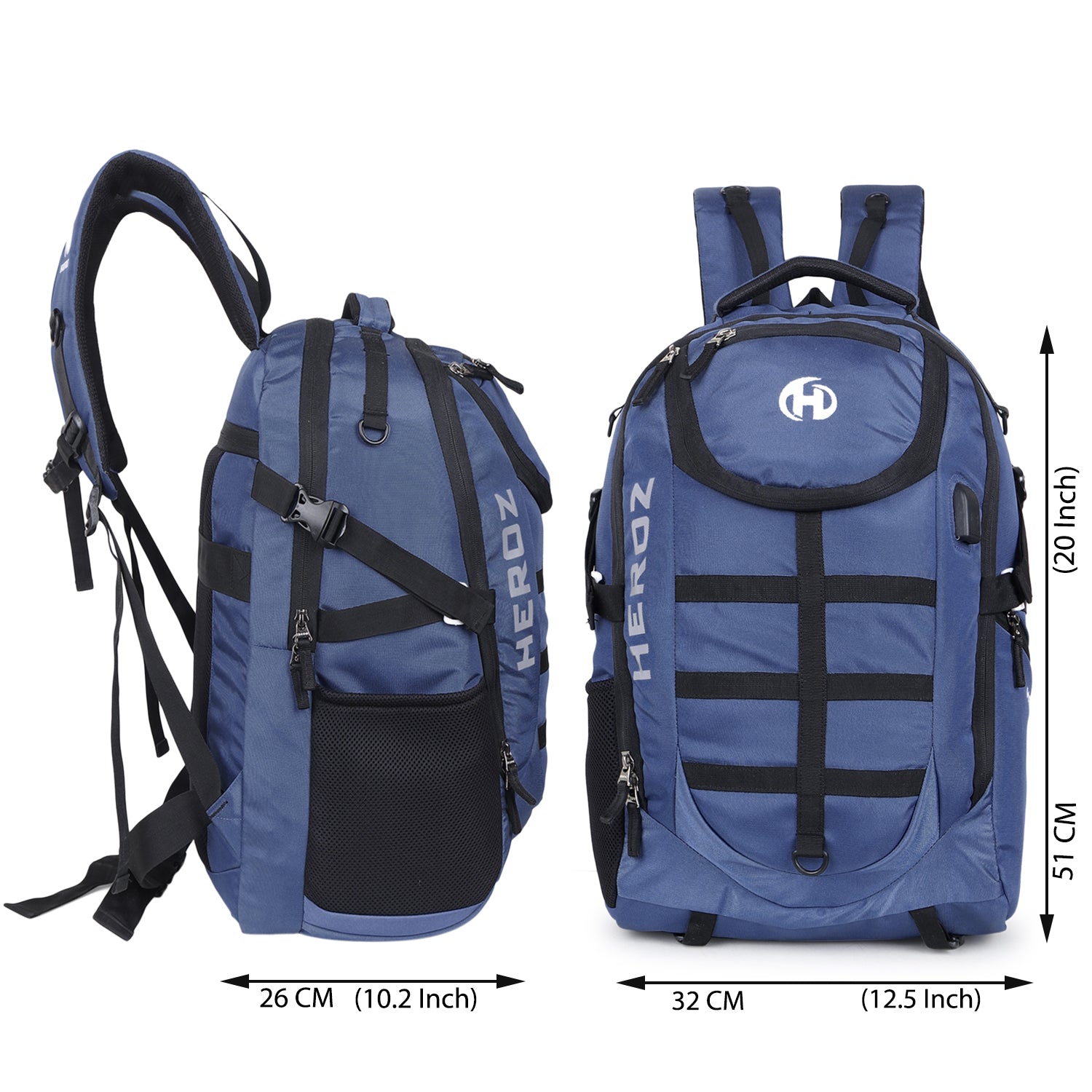 HEROZ Wild SLR/DSLR Camera Backpacks with Anti Theft Laptop Compartment upto 17-inch Tripod Holder|Suitable for 18-135/70-200/85-F1 8 Lenses Battery Charger Card Slot (Navy Blue) - HEROZ