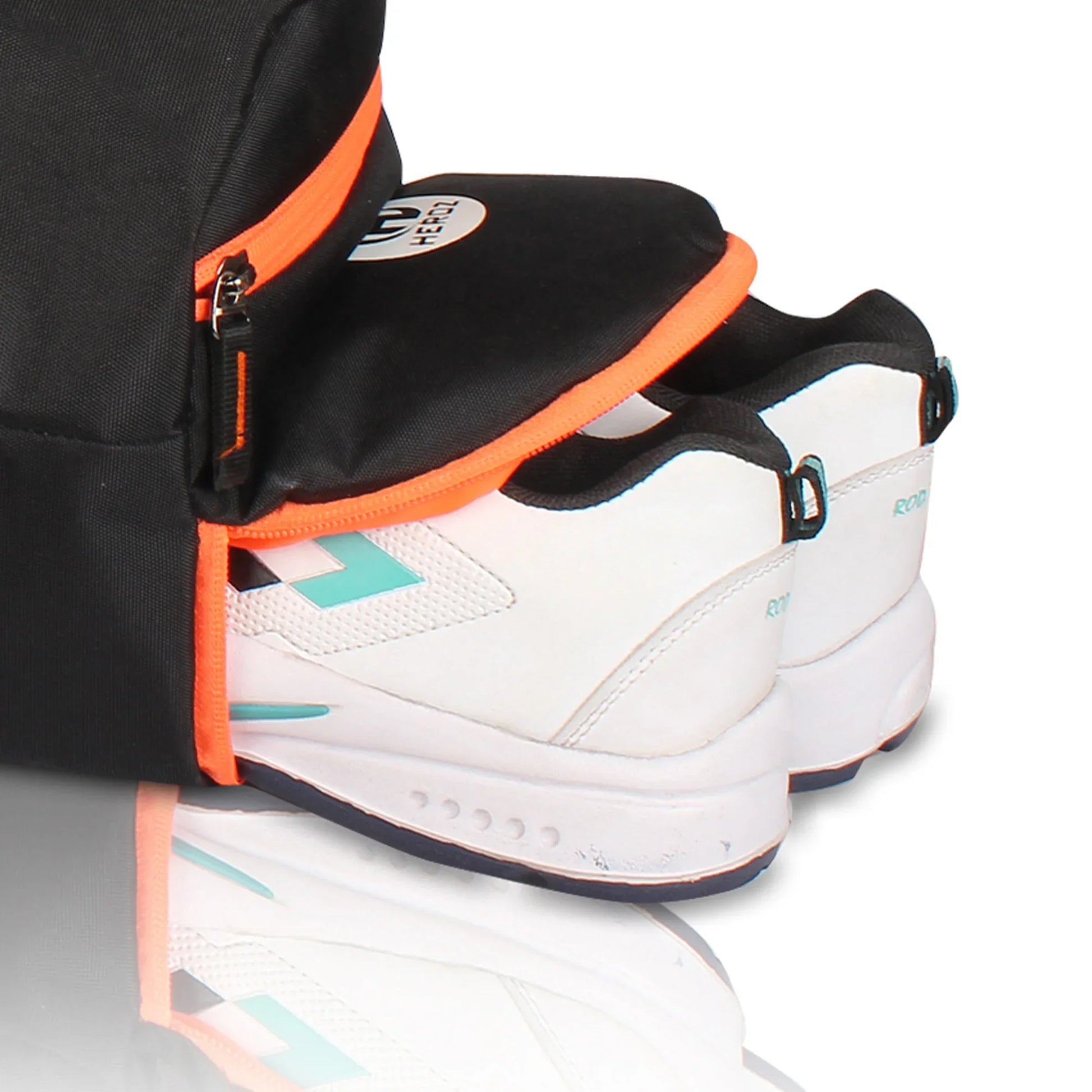 HEROZ Young 22-L Gym Duffle Bag Waterproof for Men Women Bag with Shoes Compartment (Black & Orange Zip) - HEROZ