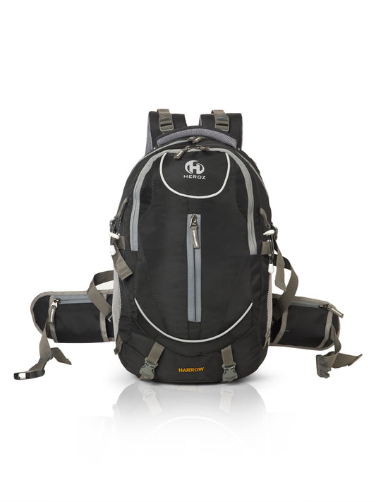 HEROZ 059 black and grey laptop backpack with durable material for office use