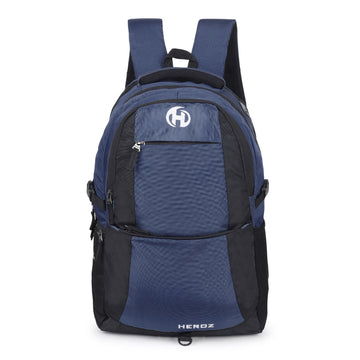 HEROZ Heden 40L laptop backpack for men and women front view Black and Navy Blue