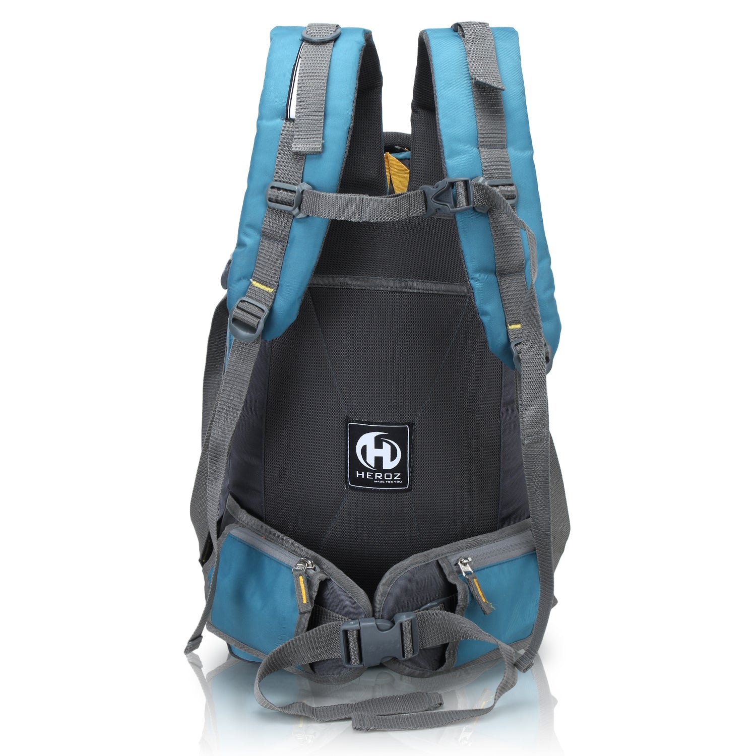 Blue and gray backpack with HERO7 logo on a white background