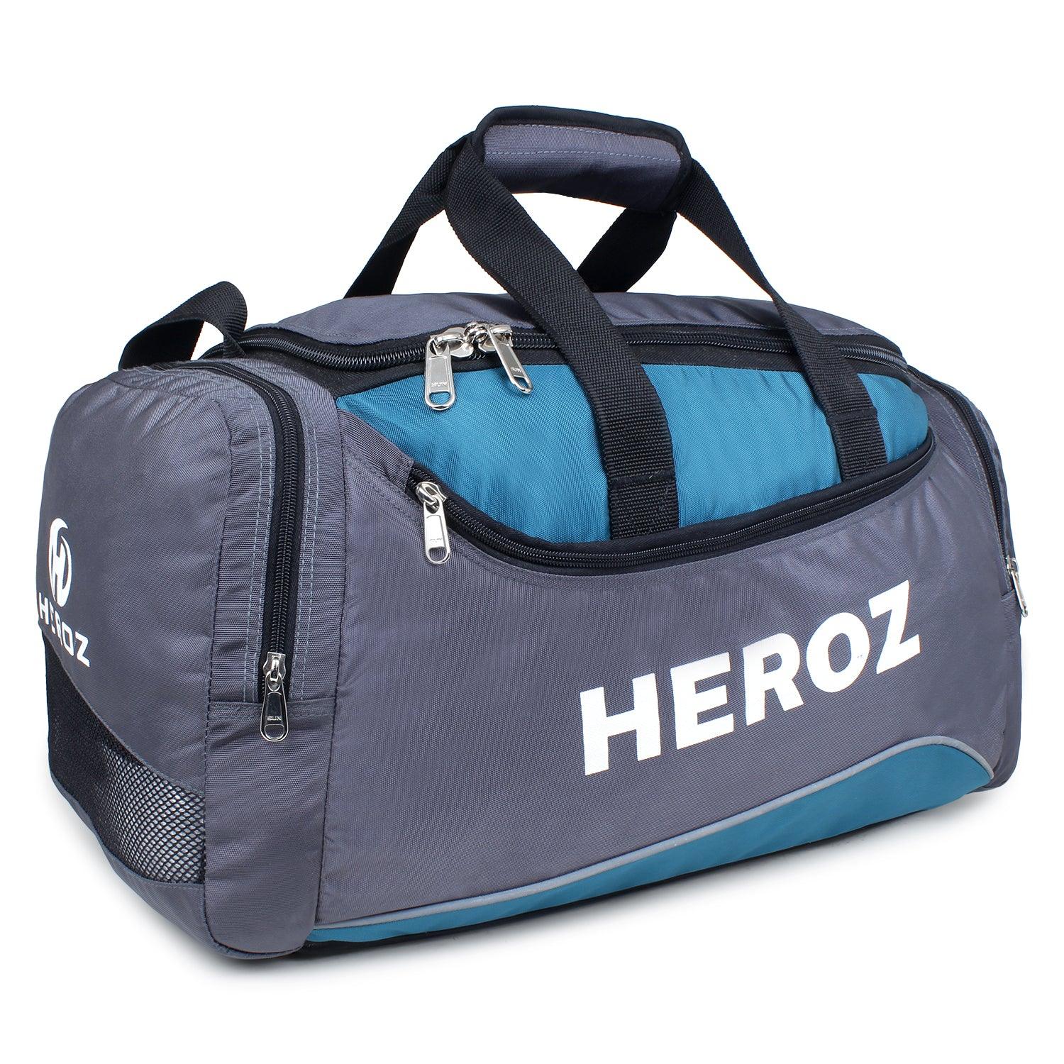 Heroz Heron Cabin Size Unisex Sports Polyster Travel Duffel 55 cms (Grey & Airforce Blue) - HEROZ