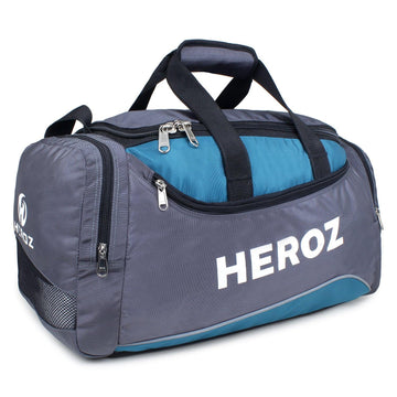 Heroz Heron Cabin Size Unisex Sports Polyster Travel Duffel 55 cms (Grey & Airforce Blue) - HEROZ