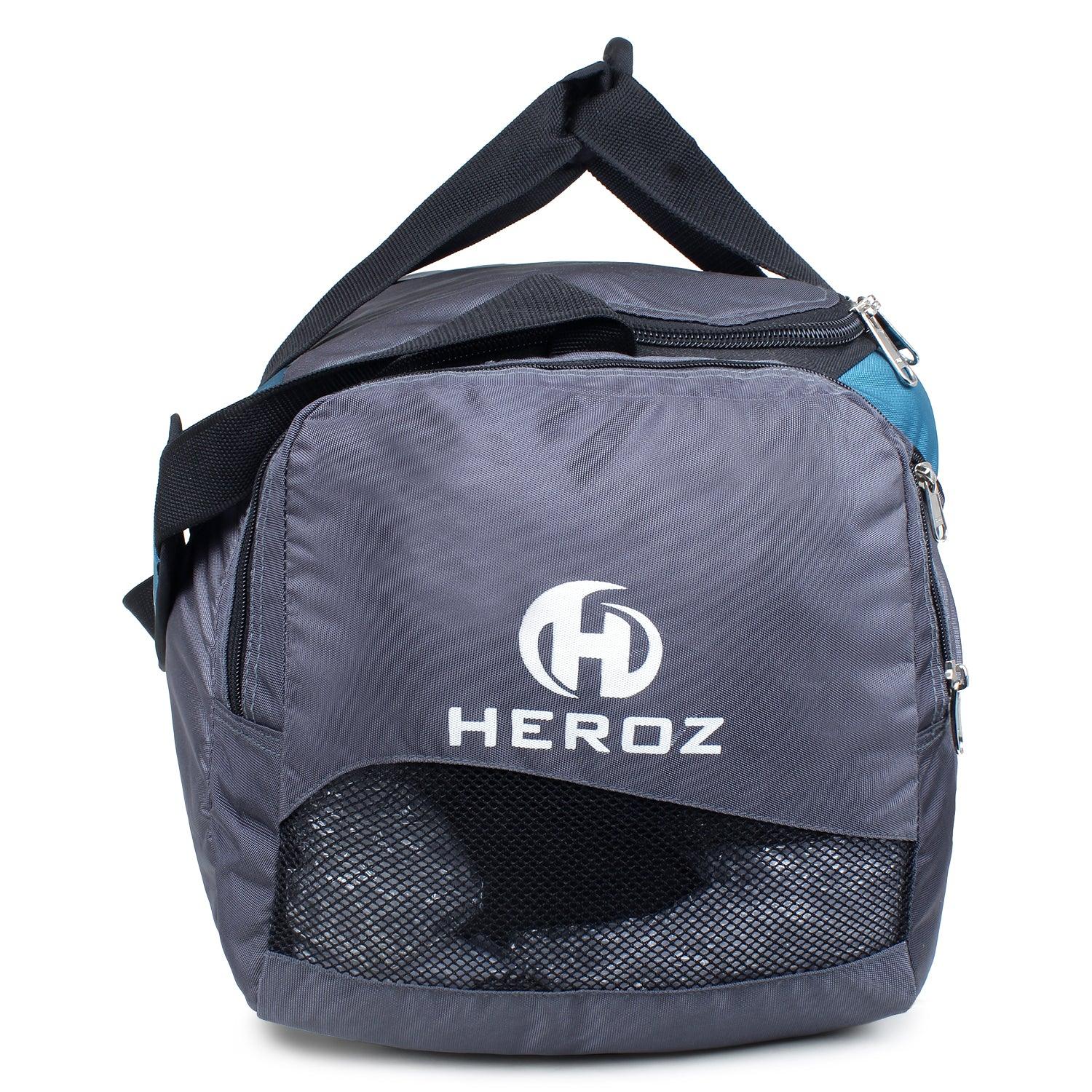 Heroz Heron Cabin Size Unisex Sports Polyster Travel Duffel 55 cms (Grey & Airforce Blue) - HEROZ