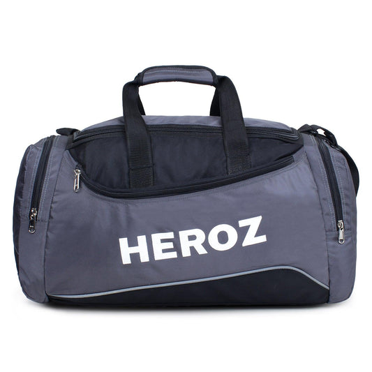 Heroz Heron Cabin Size Unisex Sports Polyster Travel Duffel 55 cms (Grey & Black) - HEROZ