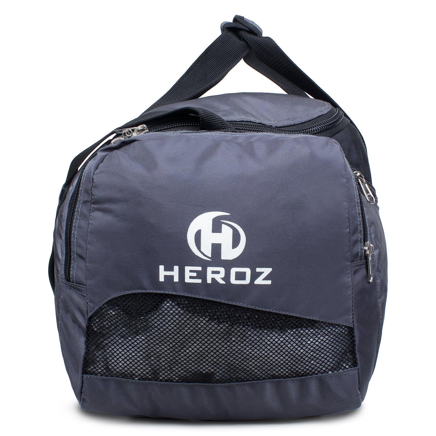 Heroz Heron Cabin Size Unisex Sports Polyster Travel Duffel 55 cms (Grey & Black) - HEROZ