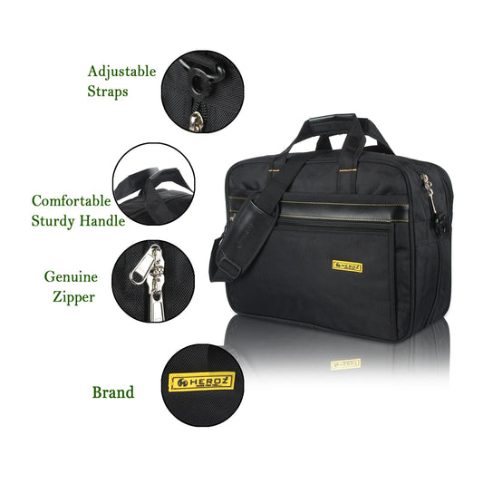 Black travel bag with adjustable straps, comfortable handle, and genuine zipper on a white background.