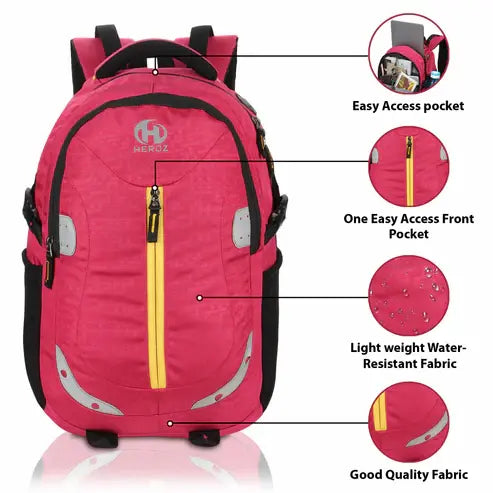 best pink laptop backpack 28L for office college travel