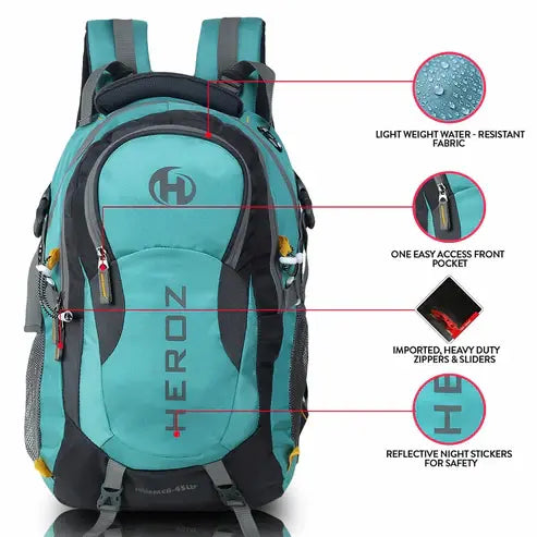 extra large laptop backpack 45L for office travel daily use grey green