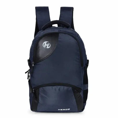 heroz hypro laptop backpack 40L black navy blue with usb charging port anti theft