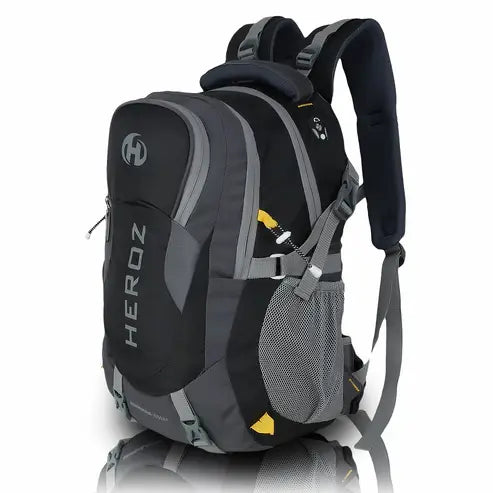 water resistant laptop backpack grey black for heavy duty use