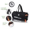 Heroz Young 26 Liters Soft Gym Bag Water Resistant with Shoe compartment Yoga Swimming Bags - (Black & Orange