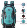 Hammer Unisex Nylon 45 L Travel Laptop Backpack Water Resistant Slim Durable Fits Up to 17.3 Inch Laptop Notebook (Grey & Sea Green ))