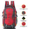 HEROZ Hammer Unisex Nylon 45 L Travel Laptop Backpack Water Resistant Slim Durable Fits Up to 17.3 Inch Laptop Notebook(Grey & Red)