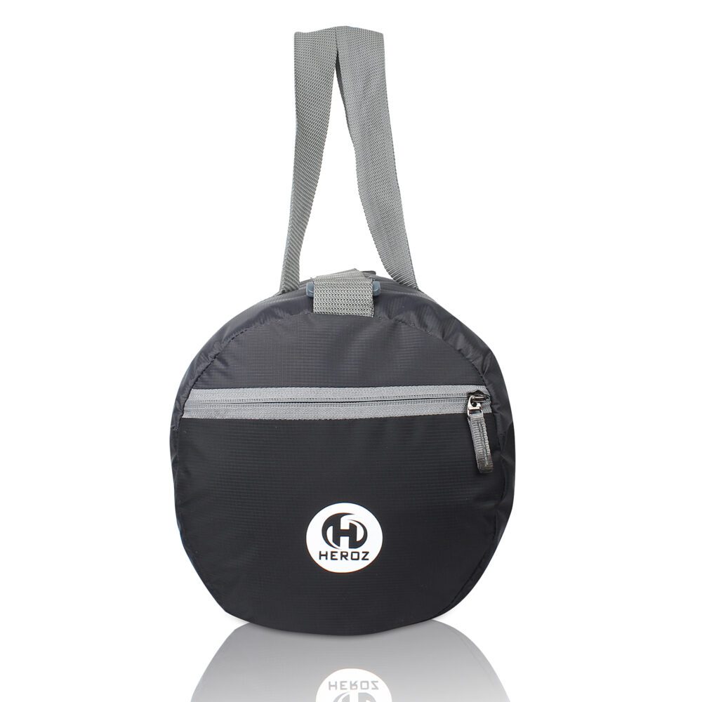 Heroz Young 26 Liters Soft Gym Bag Water Resistant with Shoe compartment Yoga Swimming Bags - Black and Grey