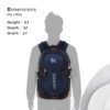 HEROZ Mini Hammer Unisex Nylon 35 L Travel Laptop Backpack Water Resistant Slim Durable Fits Up to 17.3 Inch Laptop Notebook Black & Navy Blue