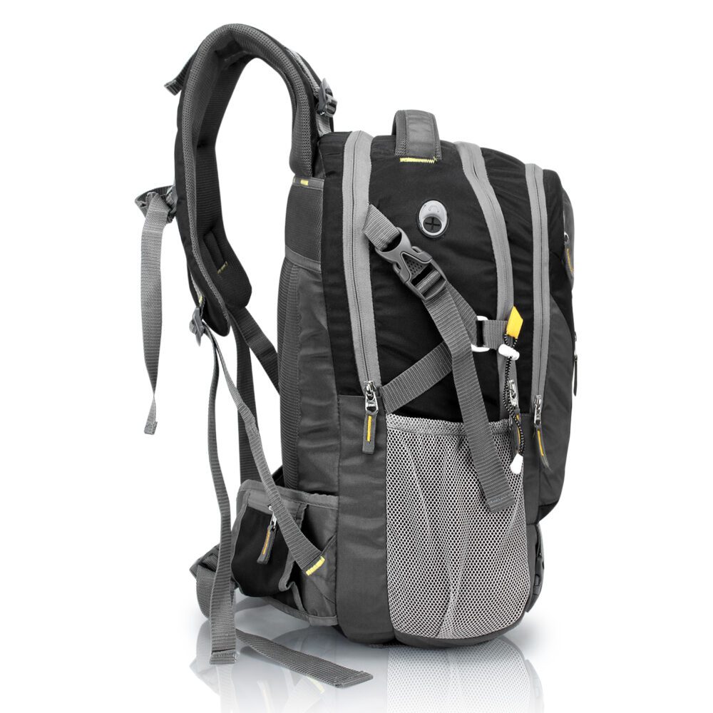 HEROZ Hacker 50 litres Nylon Travel Laptop Backpack Water Resistant Slim Durable Computer Book Bag Tracking Fits Up to 17.3-inch Laptop (058- All) (Grey & Black)…
