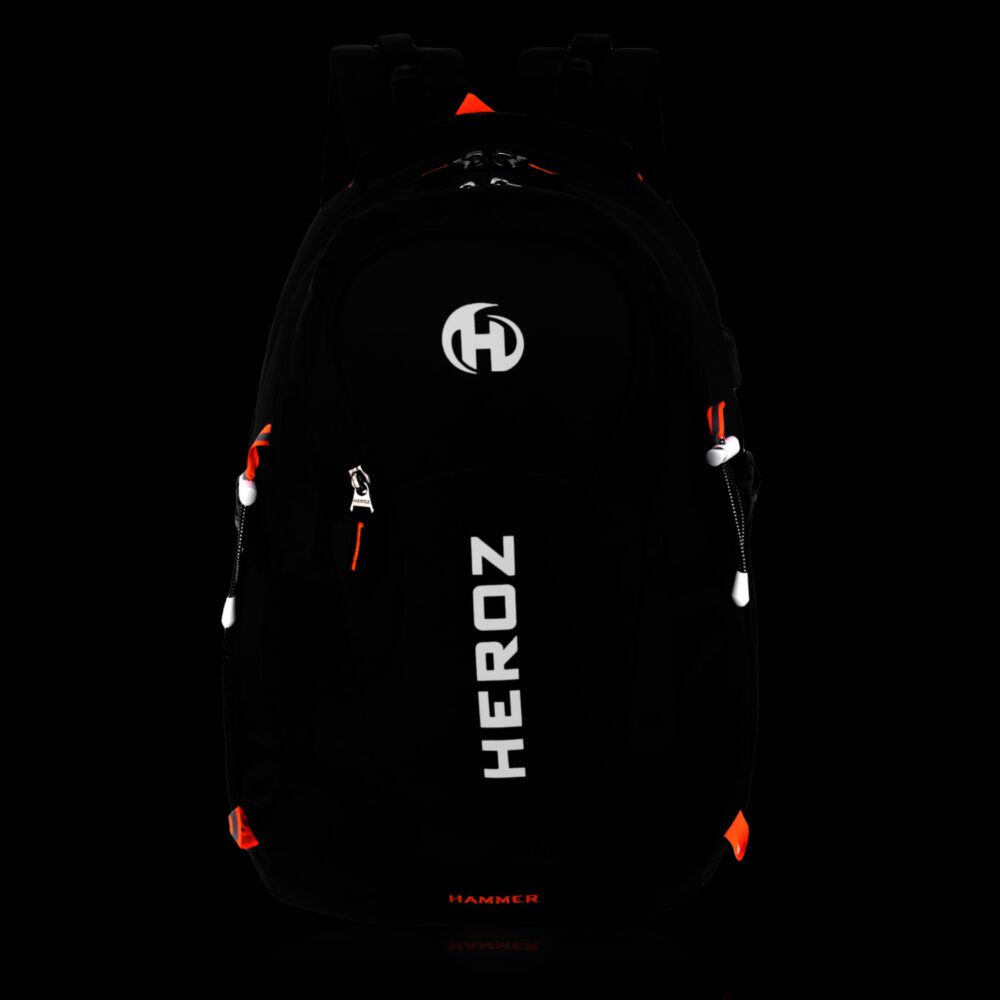 HEROZ Hammer Unisex Nylon 35 L Travel Laptop Backpack Water Resistant Slim Durable Fits Up to 17.3 Inch Laptop Notebook (Black)…