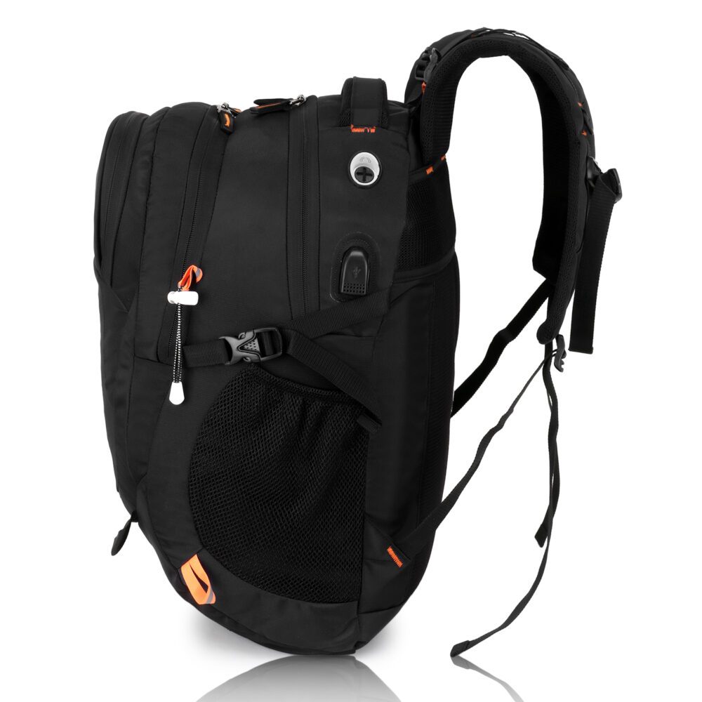 HEROZ Hammer Unisex Nylon 35 L Travel Laptop Backpack Water Resistant Slim Durable Fits Up to 17.3 Inch Laptop Notebook (Black)…