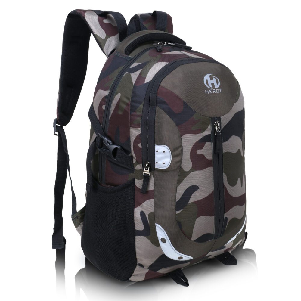 HEROZ Harbour 28ltrs Water Resistant Executive Backpack Bag Fits Up to 15.6 Inch Laptop Travel/Office/Tracking/Collage/Men Women Boys with rain Cover Light Weight (153) (Mehdi Jubgle)…