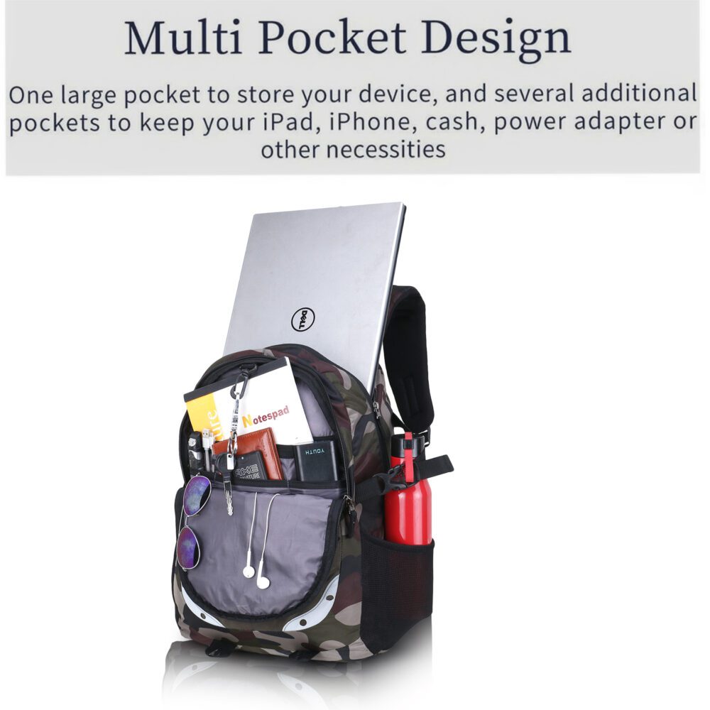 HEROZ Harbour 28ltrs Water Resistant Executive Backpack Bag Fits Up to 15.6 Inch Laptop Travel/Office/Tracking/Collage/Men Women Boys with rain Cover Light Weight (153) (Mehdi Jubgle)…