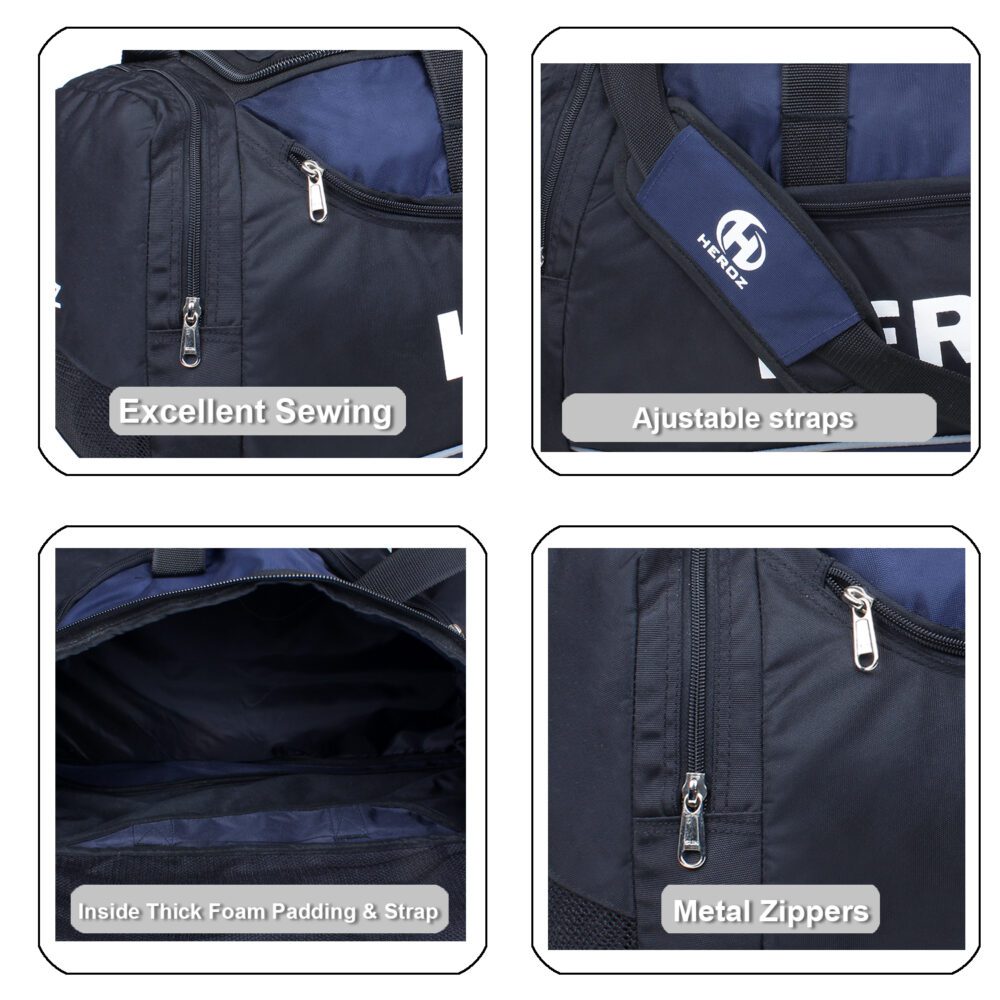 Heroz Heron Cabin Size Unisex Sports Polyster Travel Duffel 55 cms All (Grey @ Navy Blue)…