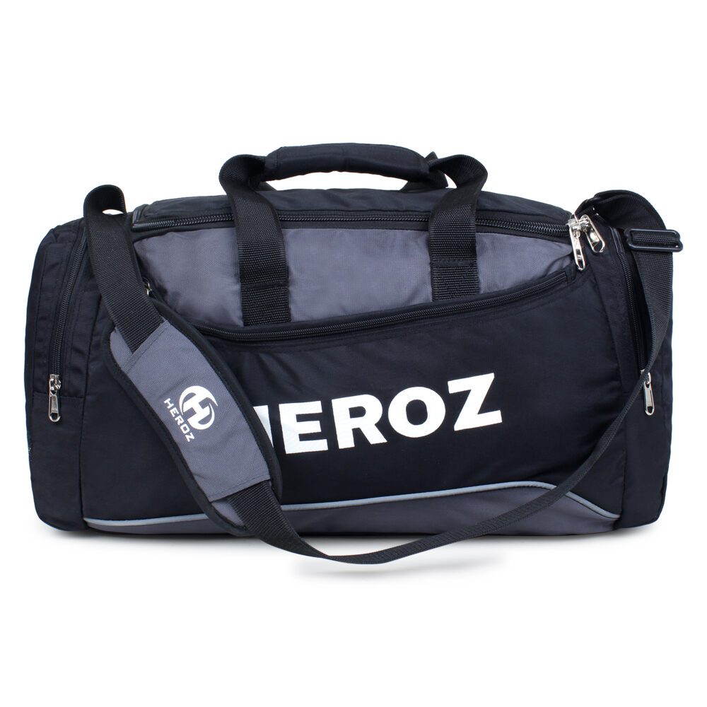 Heroz Heron Cabin Size Unisex Sports Polyster Travel Duffel 55 cms All (Black @ Grey)…