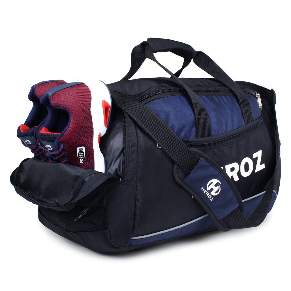 Heroz Heron Cabin Size Unisex Sports Polyster Travel Duffel 55 cms All (Grey @ Navy Blue)…