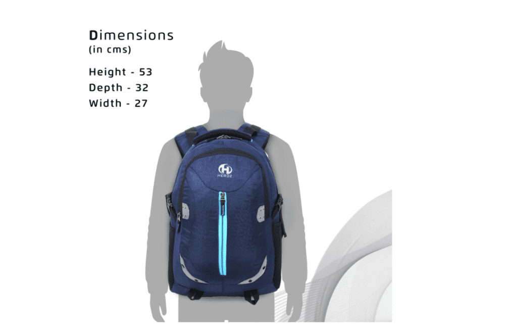 HEROZ Harbour 28ltrs Water Resistant Executive Backpack Bag Fits Up to 15.6 Inch Laptop Travel/Office/Tracking/Collage/Men Women Boys with rain Cover Light Weight (153) (Navy Blue)…