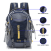 HEROZ Hacker 50 liters Nylon Travel Laptop Backpack Water Resistant Slim Durable Computer Book Bag Tracking Fits Up to 17.3-inch Laptop (058- ALL) (Navy Blue)…