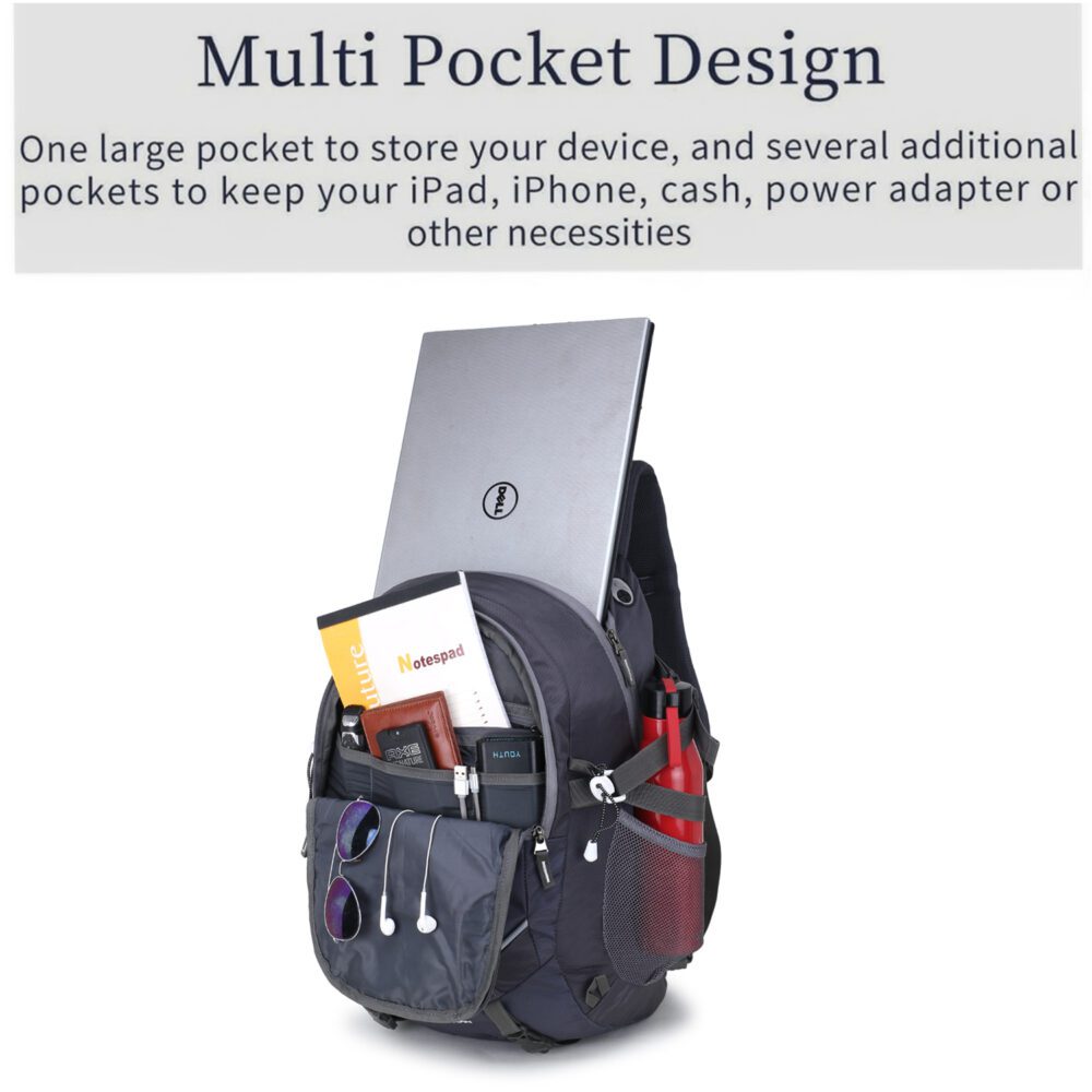 HEROZ Harrow 45 Ltrs Travel Laptop Backpack Slim Durable College School Computer Bookbag tracking for Women, Men, Girls, Boys Outdoor Camping & Fits Up to 17.3-inch laptop (Notebook) (Grey)